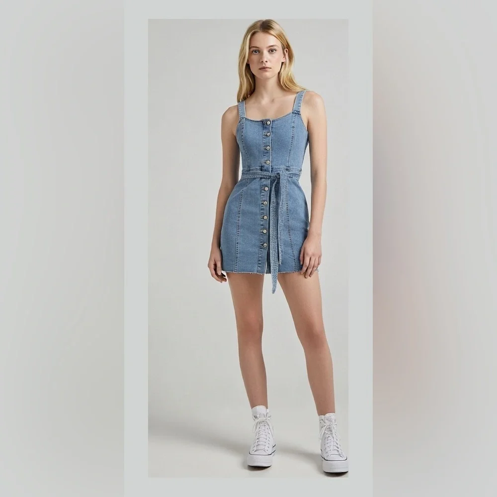 Rewash Denim Button-Up Dress Size (Fits Like S) - Picture 9 of 11